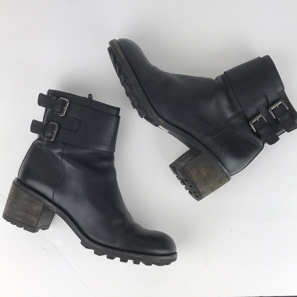 Minelli Shoes - Minelli boots euc black chunky heel leather bootie
